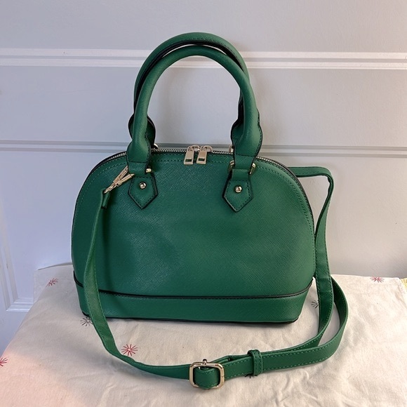 Green Satchel Shoulder Crossbody Bag Purse - Picture 8 of 9